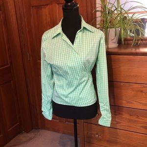 🌸Talbots Long Sleeve Stretch Wrap Blouse Sz 6